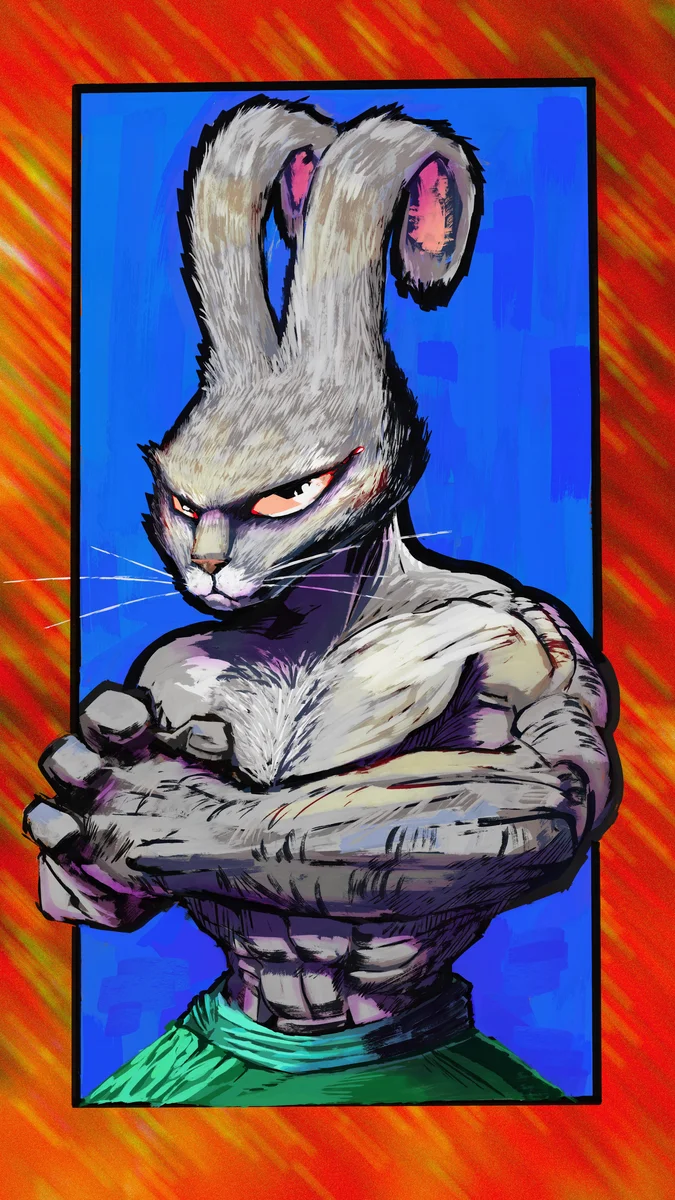 Muscle Bunny — character artwork by Alfredo